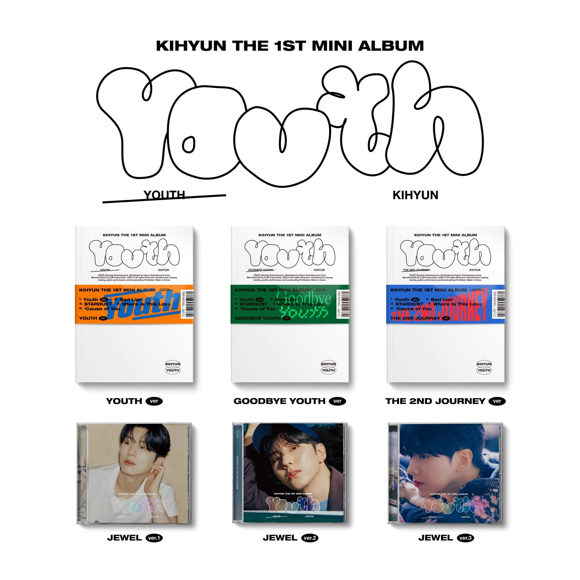 キヒョン Youth スタシ 特典 6枚 Kihyun - 1st Single Album VOYAGER