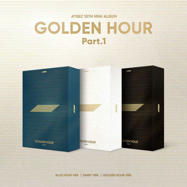 ATEEZ 10th Mini Album GOLDEN HOUR : Part.1 - BLUE HOUR / DIARY / GOLDEN HOUR Version + Pre-order Photocard