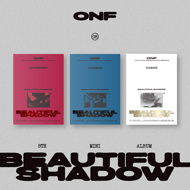ONF 8th Mini Album BEAUTIFUL SHADOW - DARKNESS FOR LIGHT / BRING TO LIGHT / WHITE NIGHT Version