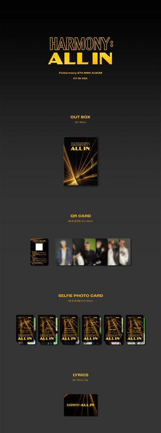 P1Harmony HARMONY : ALL IN - FIT IN Version Inclusions Out Box QR Card Selfie Photocard Lyrics