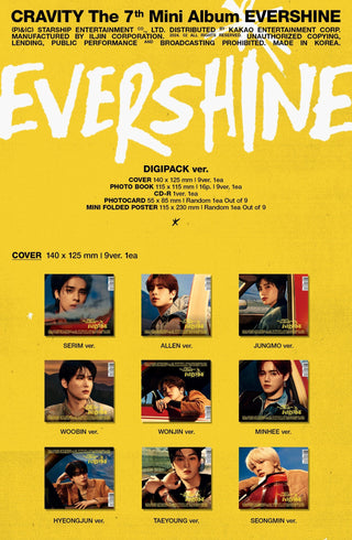 CRAVITY 7th Mini Album EVERSHINE - Digipack Version Inclusions Cover