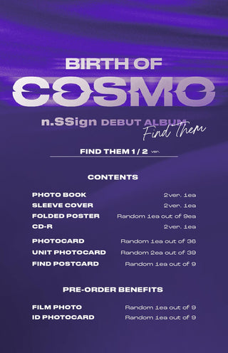 n.SSign Debut Album BIRTH OF COSMO Inclusions Album Info
