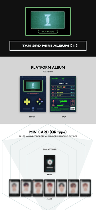 TAN 3rd Mini Album TAN MADE [ I ] - Platform Version Inclusions Platform Album Mini Card QR Type