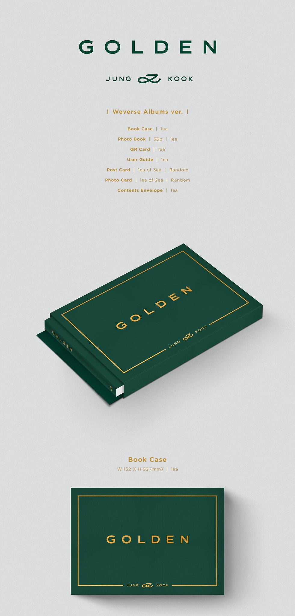 Jung Kook Solo Album GOLDEN - Weverse Albums Version Inclusions Book Case