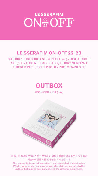 LE SSERAFIM 'ON-OFF 22-23' Inclusions: Out Box