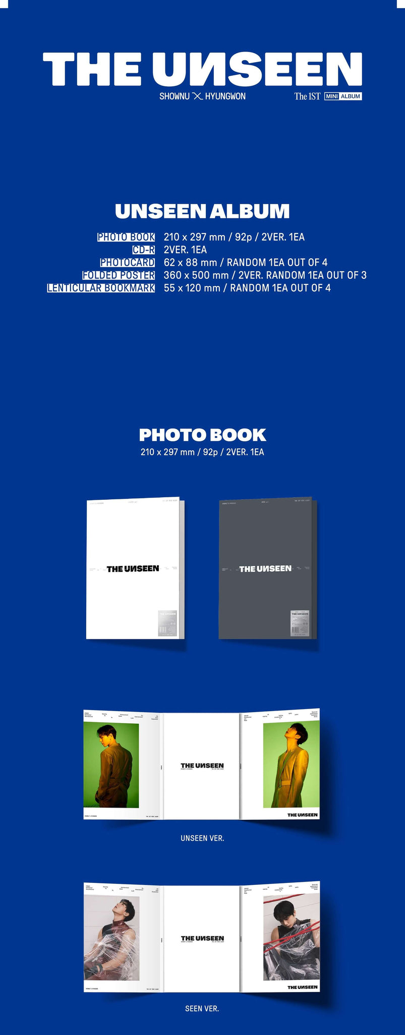 Shownu X Hyungwon THE UNSEEN (Limited Edition) Inclusions Photobook