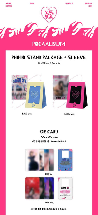 Yena HATE XX (POCA Ver.) Inclusions Photo Stand Package + Sleeve QR Card 