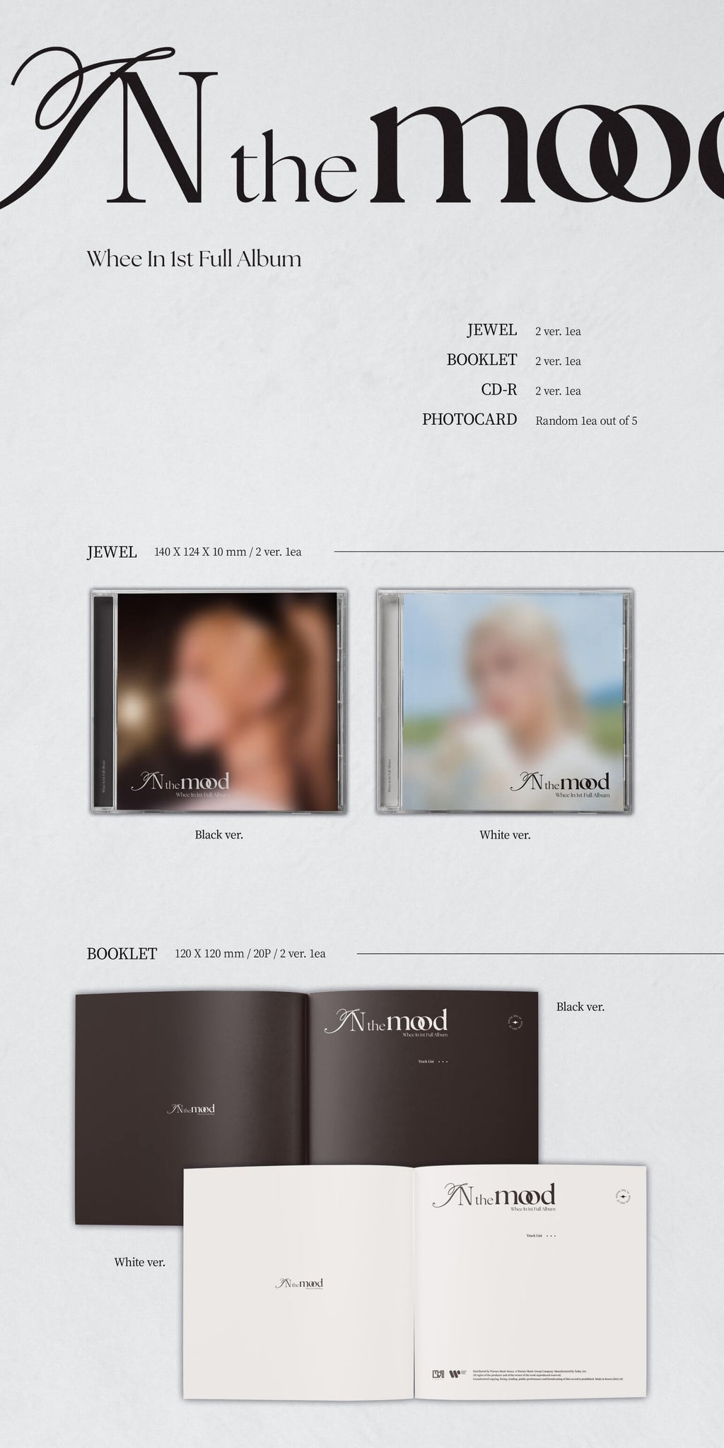 Whee In 1st Full Album IN the mood Jewel Version Inclusions Jewel Case Booklet