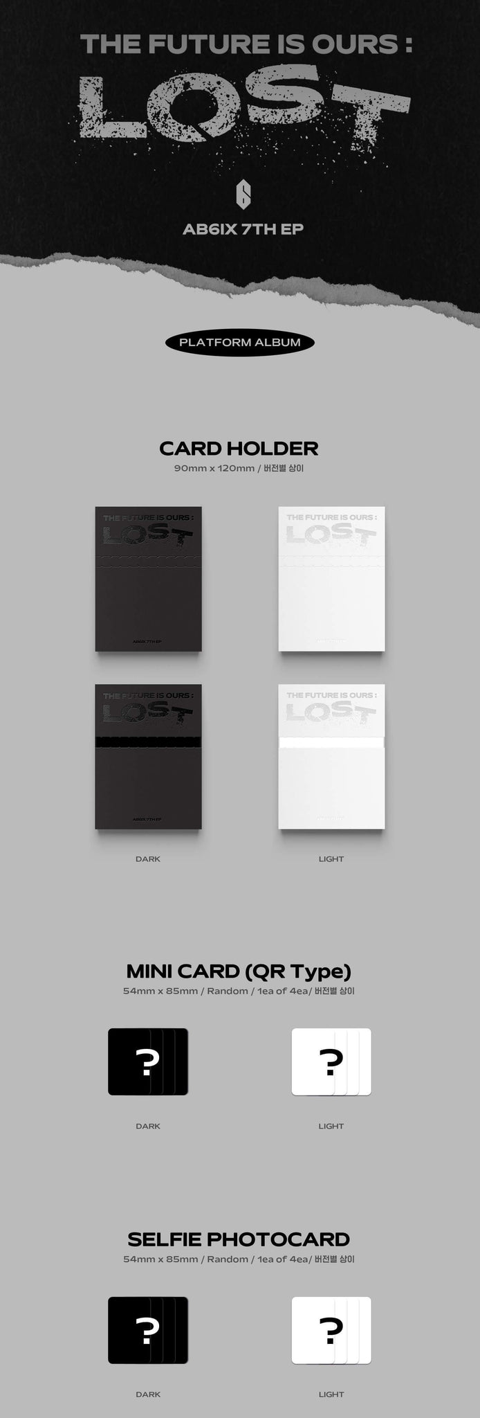 AB6IX THE FUTURE IS OURS : LOST (Platform Ver.) Inclusions Card Holder Mini Card QR Type Selfie Photocard
