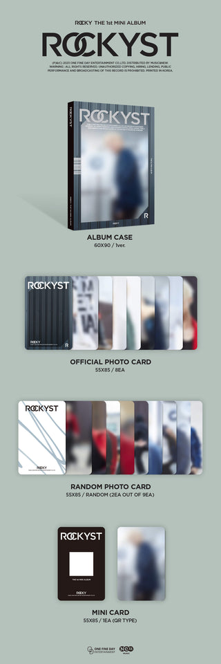 Rocky 1st Mini Album ROCKYST Platform Version Inclusions Album Case Official Photocards Random Photocards Mini Card (QR Type)