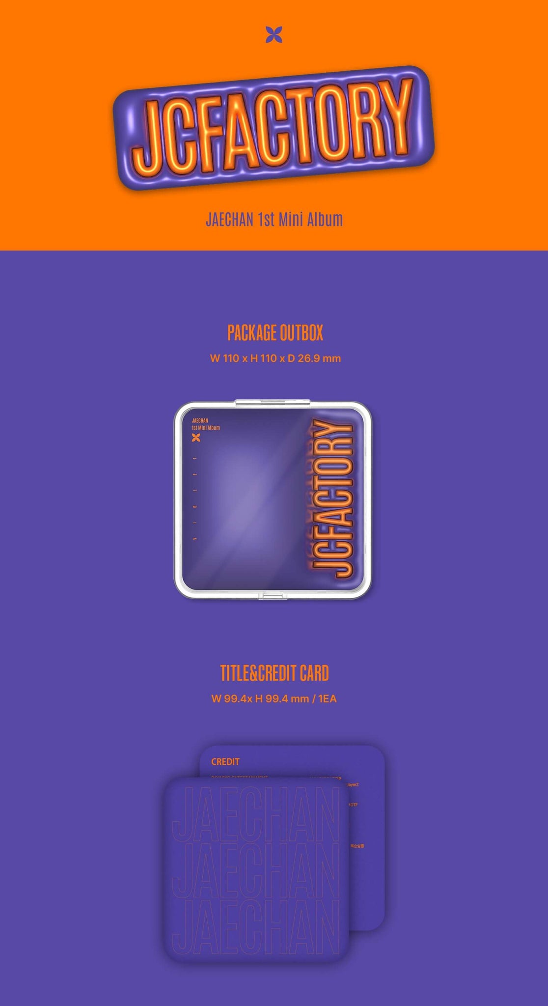 Jaechan 1st Mini Album JCFACTORY Kit Version Inclusions Package Box Title & Credit Card