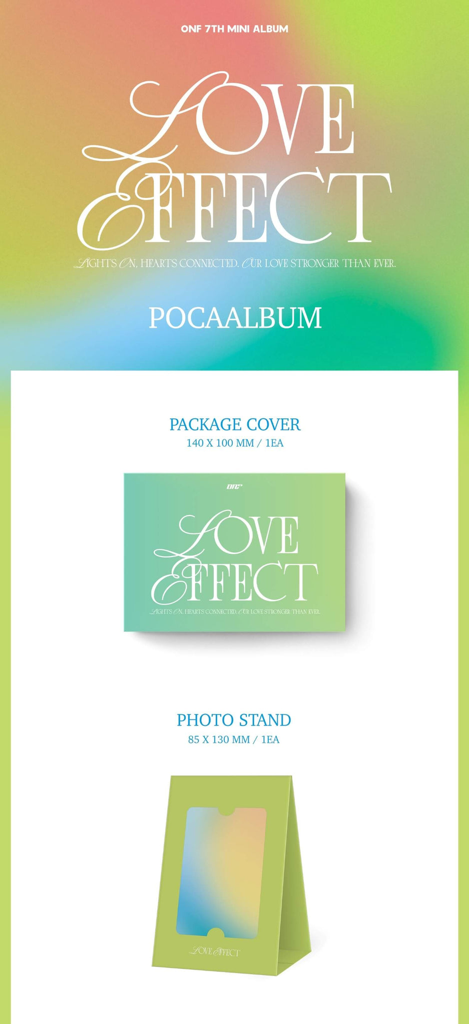 ONF 7th Mini Album LOVE EFFECT POCA Version Inclusions Package Cover Photo Stand