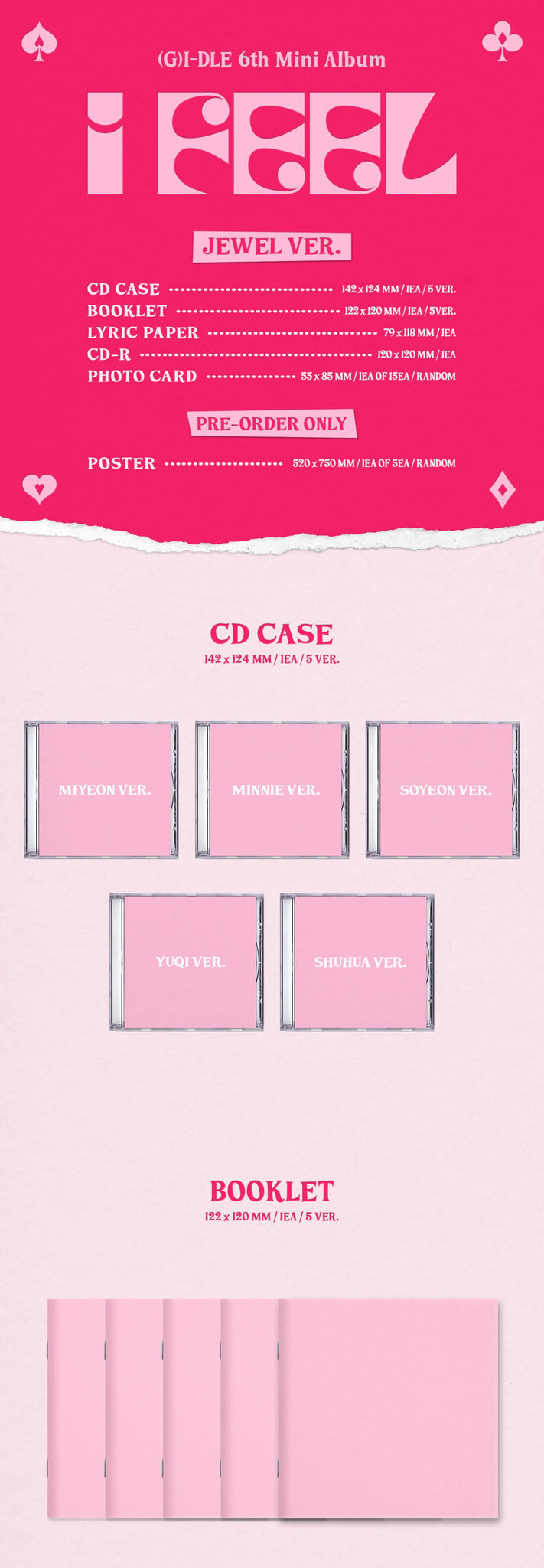 (G)I-DLE 6th Mini Album I FEEL - Jewel Version Inclusions CD Case Booklet