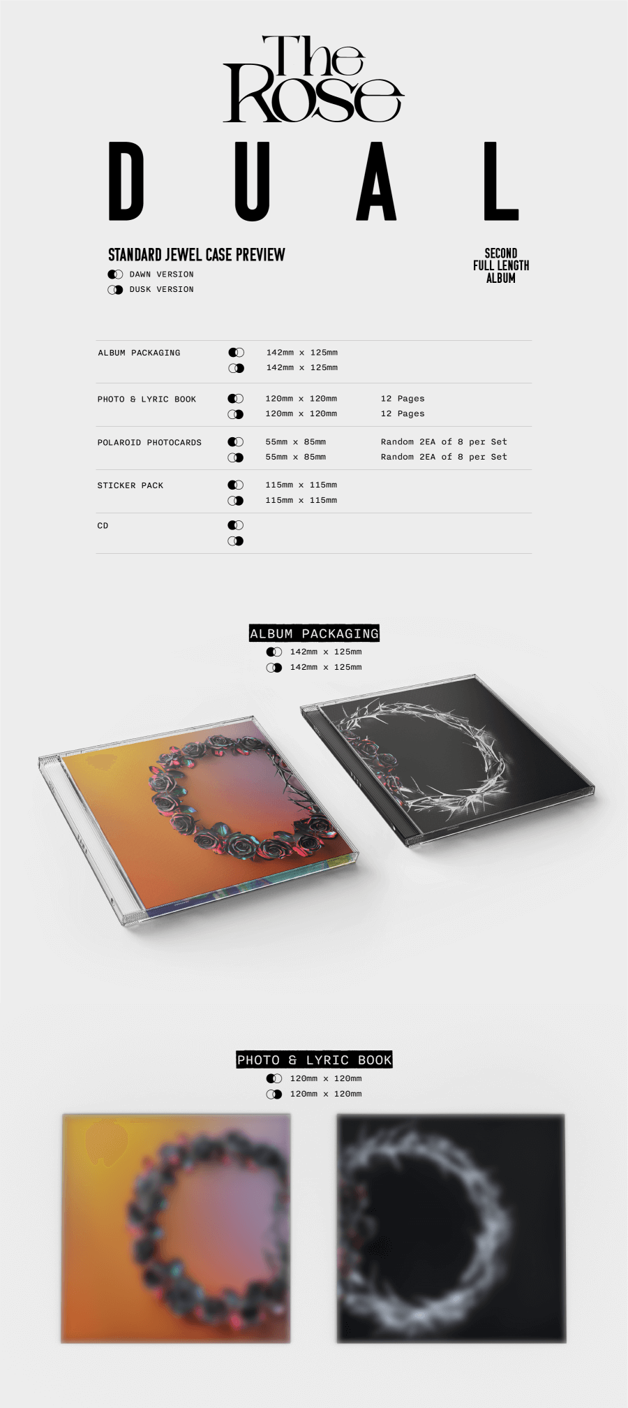The Rose 2nd Full Album DUAL Jewel Version Inclusions Album Packaging Photo & Lyric Book