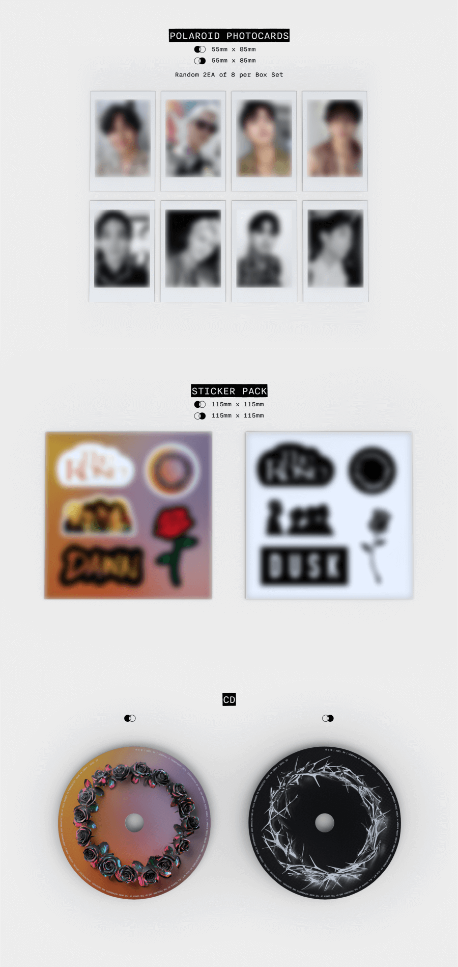 The Rose 2nd Full Album DUAL Jewel Version Inclusions Polaroid Photocards Sticker Pack CD