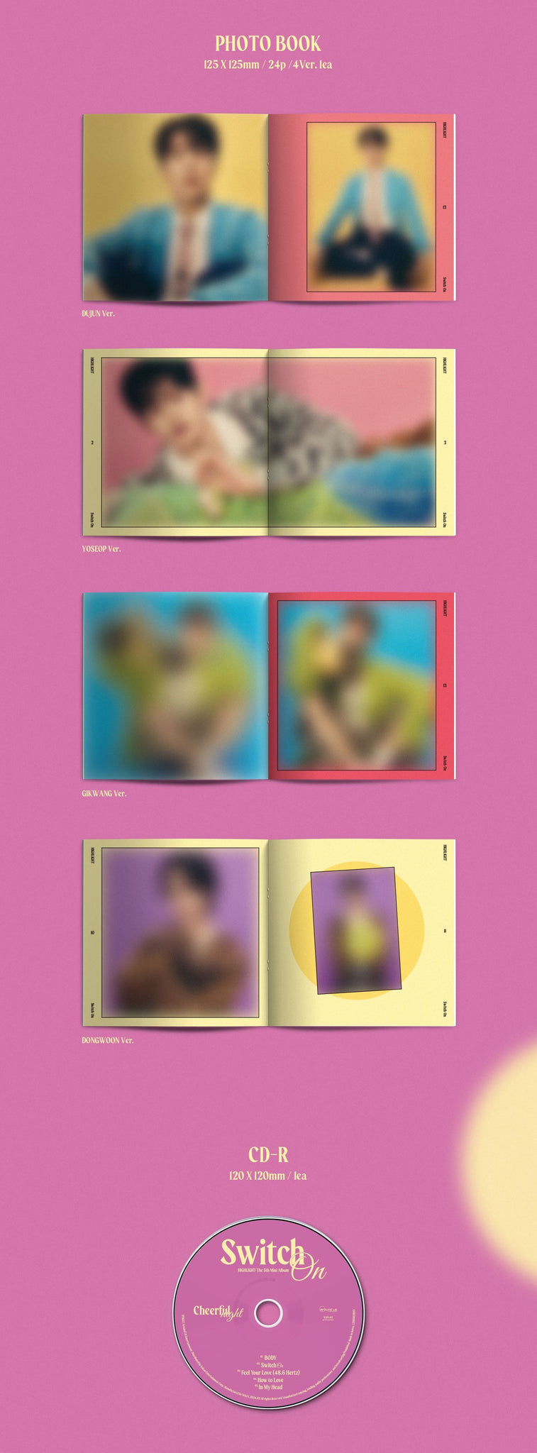 HIGHLIGHT 5th Mini Album Switch On - Digipack Version Inclusions Photobook, CD