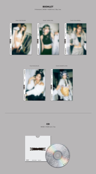 LE SSERAFIM 3rd Mini Album EASY - COMPACT Version Inclusions Booklet CD