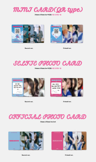 QWER 1st Mini Album MANITO - Platform Version Inclusions: Mini Card (QR Type), Selfie Photocard, Official Photocard Set