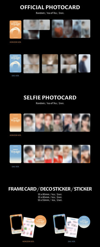 TEMPEST 5th Mini Album TEMPEST Voyage PLVE Version Inclusions Official Photocard, Selfie Photocard, Frame Card, Deco Sticker, Sticker