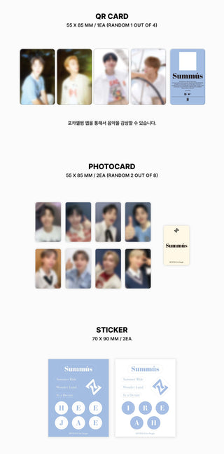 SEVENUS 1st Single Album SUMMUS POCA Version Inclusions QR Card Photocards Stickers