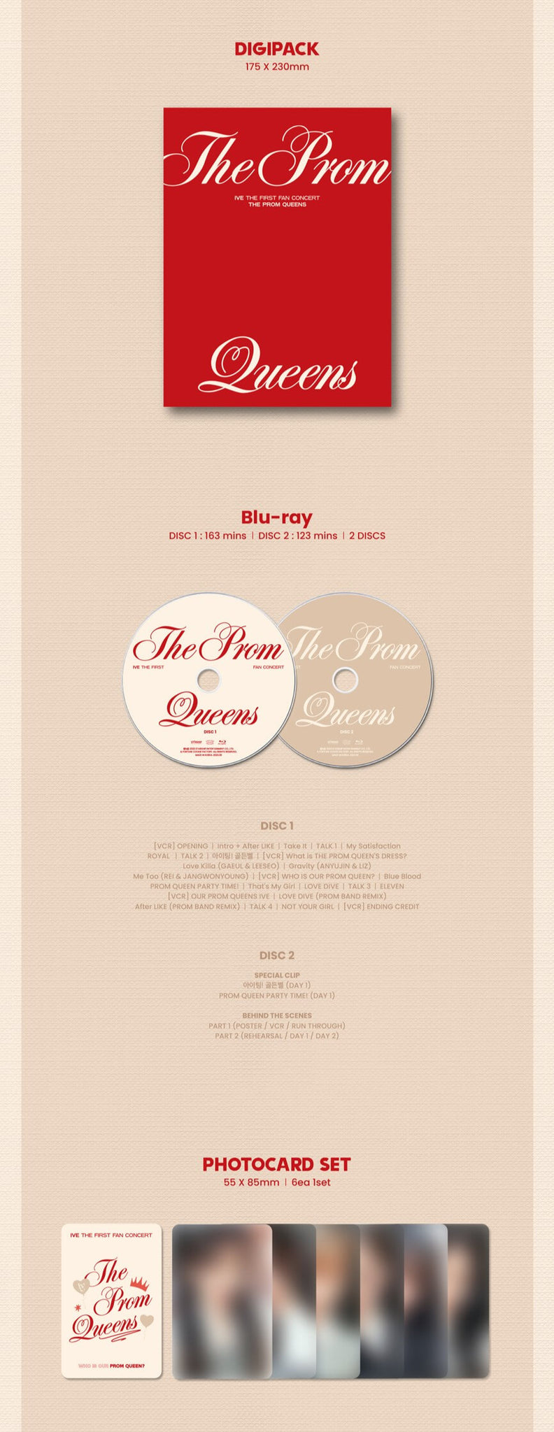 IVE THE FIRST FAN CONCERT The Prom Queens Blu-ray Inclusions Digipack 2Discs Photocard Set