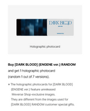 ENHYPEN DARK BLOOD - ENGENE Version Weverse Gift Holographic Photocard