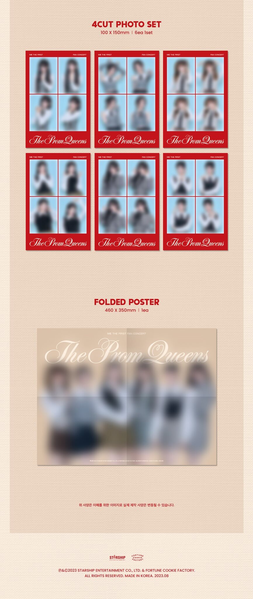 IVE THE FIRST FAN CONCERT The Prom Queens Blu-ray Inclusions 4Cut Photo Set Folded Poster