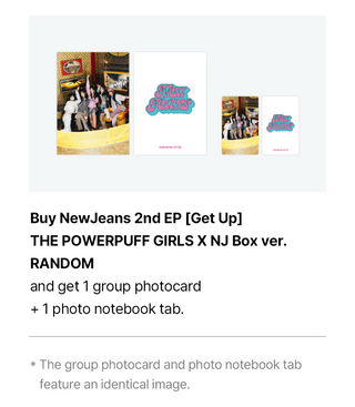 NewJeans Get Up - The POWERPUFF GIRLS X NJ Box Version Inclusions Weverse Pre-order Benefit Photocards
