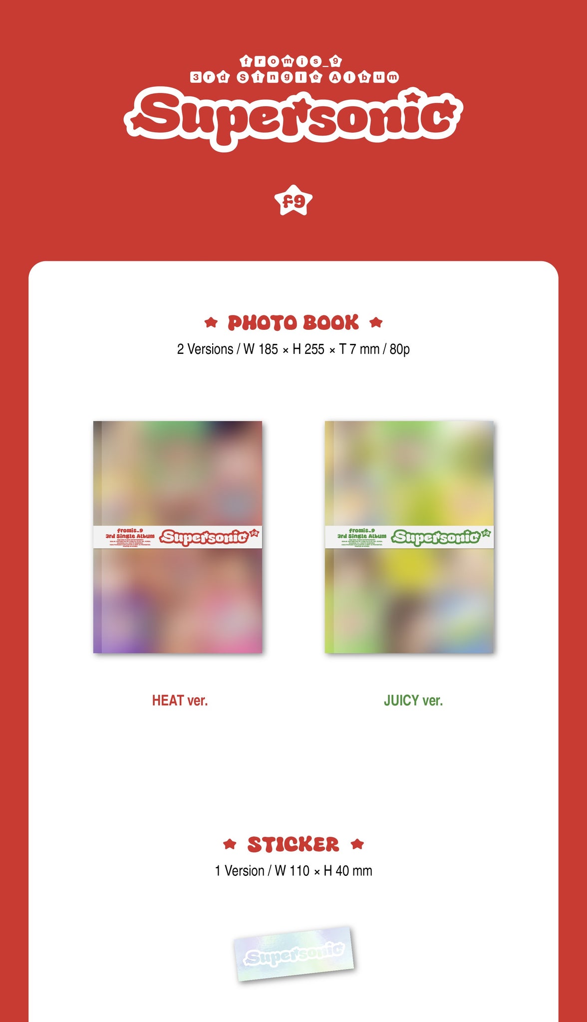 fromis_9 3rd Single Album Supersonic Inclusions: Photoboook, Sticker