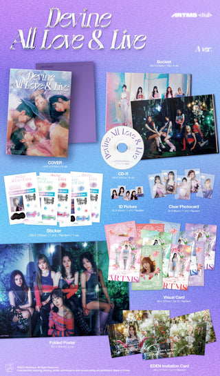 ARTMS 1st Full Album Dall - A Version Inclusions: Cover, Booklet, CD, Sticker, ID Picture, Clear Photocard, Visual Card, EDEN Invitation Card, Folded Poster