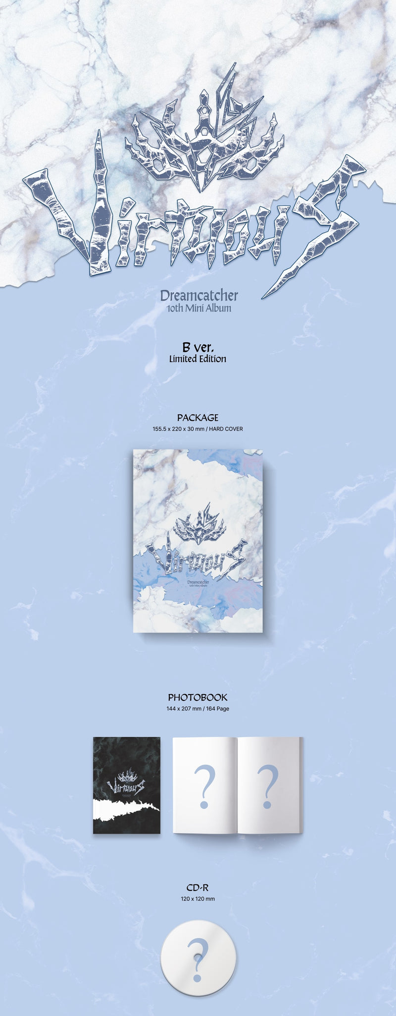 Dreamcatcher 10th Mini Album VirtuouS (Limited Edition) Inclusions: Package, Photobook, CD