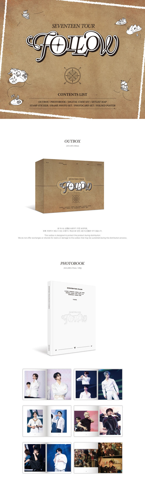 SEVENTEEN TOUR 'FOLLOW' TO SEOUL Inclusions: Out Box, Photobook