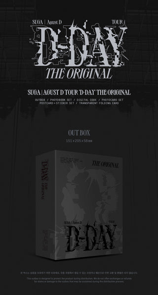Agust D TOUR 'D-DAY' The Original Inclusions: Out Box