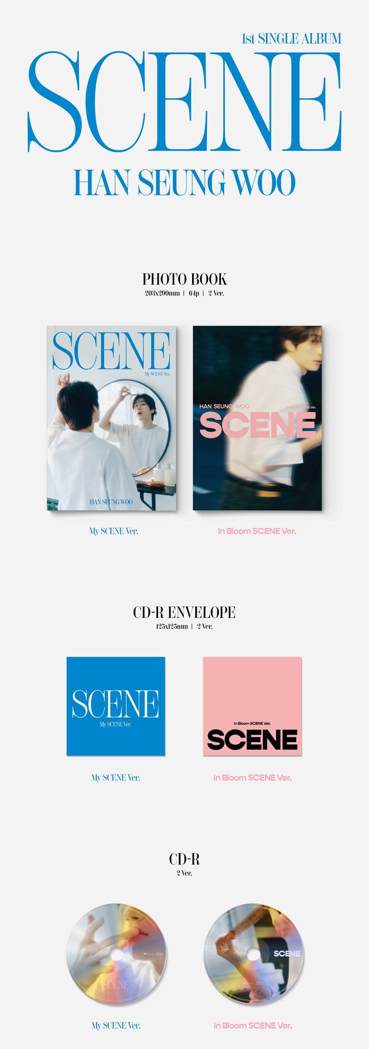 Han Seung Woo 1st Single Album SCENE Inclusions: Photobook, CD & Envelope