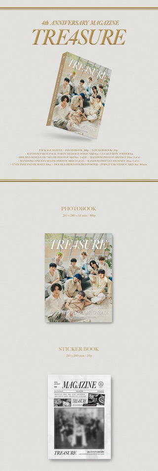 TREASURE 4th ANNIVERSARY MAGAZINE Inclusions: Photobook, Sticker Book