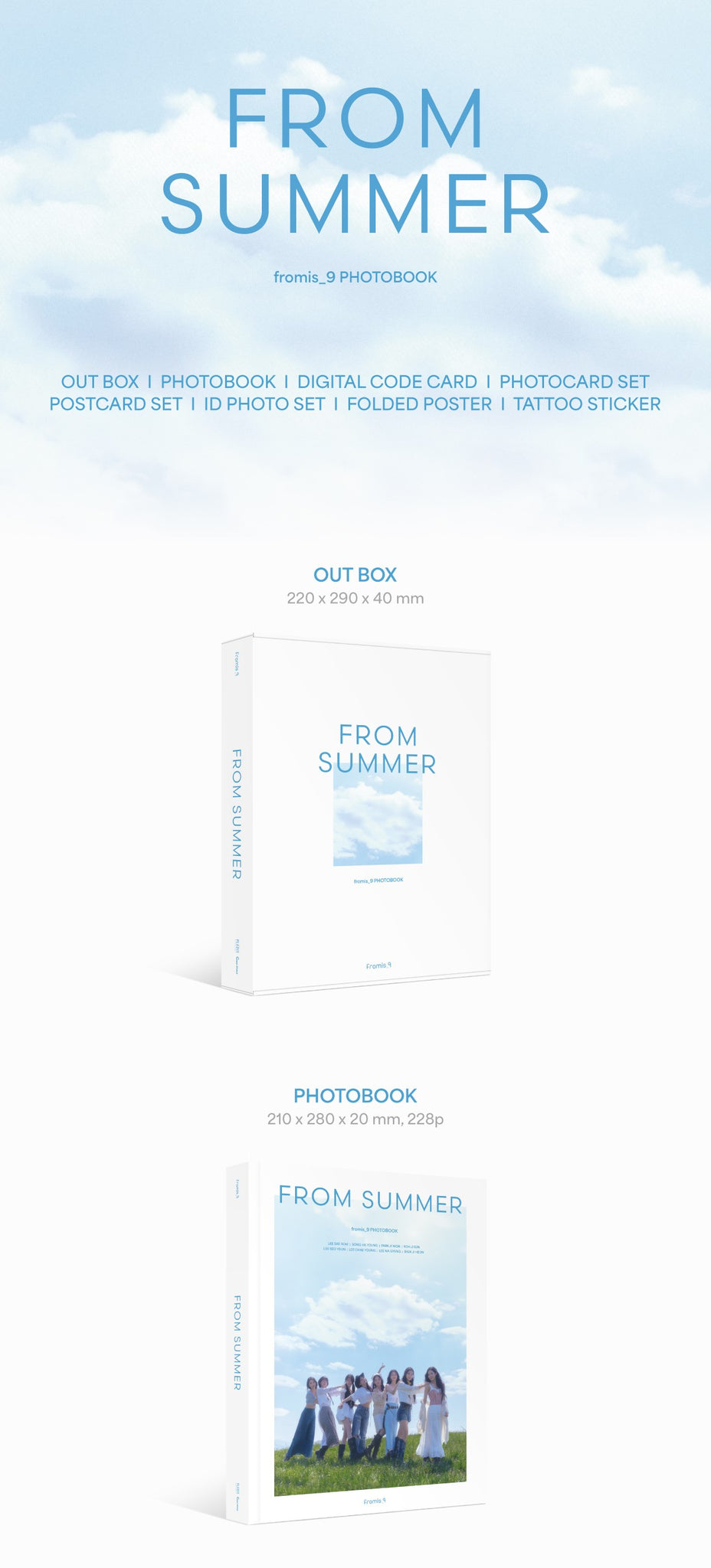 fromis_9 2024 PHOTOBOOK 'FROM SUMMER' Inclusions: Out Box, Photobook