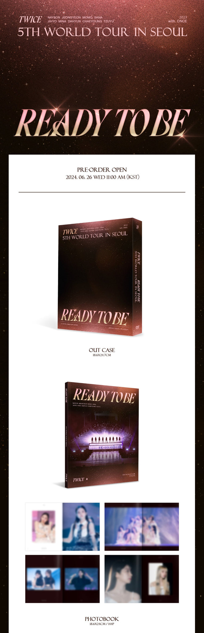 TWICE 5TH WORLD TOUR 'READY TO BE' IN SEOUL DVD Inclusions: Out Case, Photobook