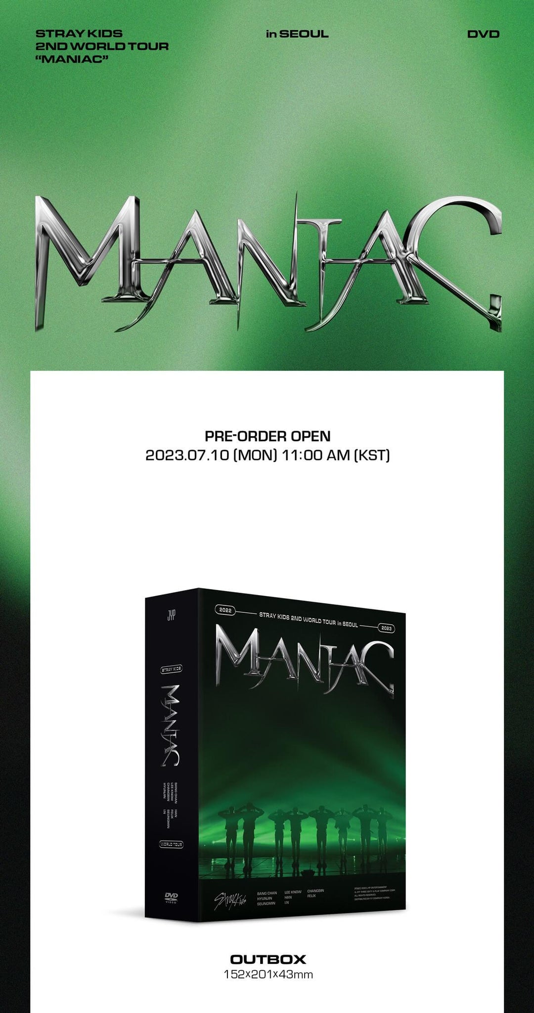 Stray Kids 2nd World Tour MANIAC in SEOUL DVD Inclusions Out Box