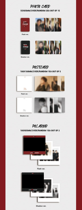 UKISS 13th Mini Album LET’S GET STARTED Inclusions: Photocards, Postcard, Polaroid