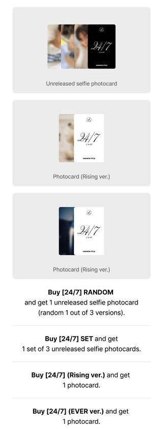 L (INFINITE) 1st EP Album 24/7 Weverse Pre-order Benefits: Selfie Photocard, Photocard