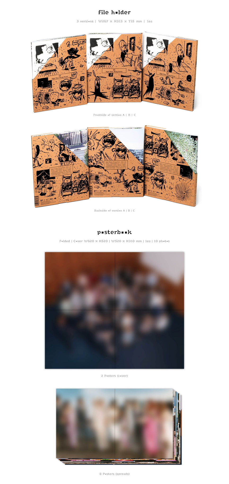 RM (BTS) 2nd Solo Album Right Place, Wrong Person Inclusions: File Holder, Posterbook (Folded)