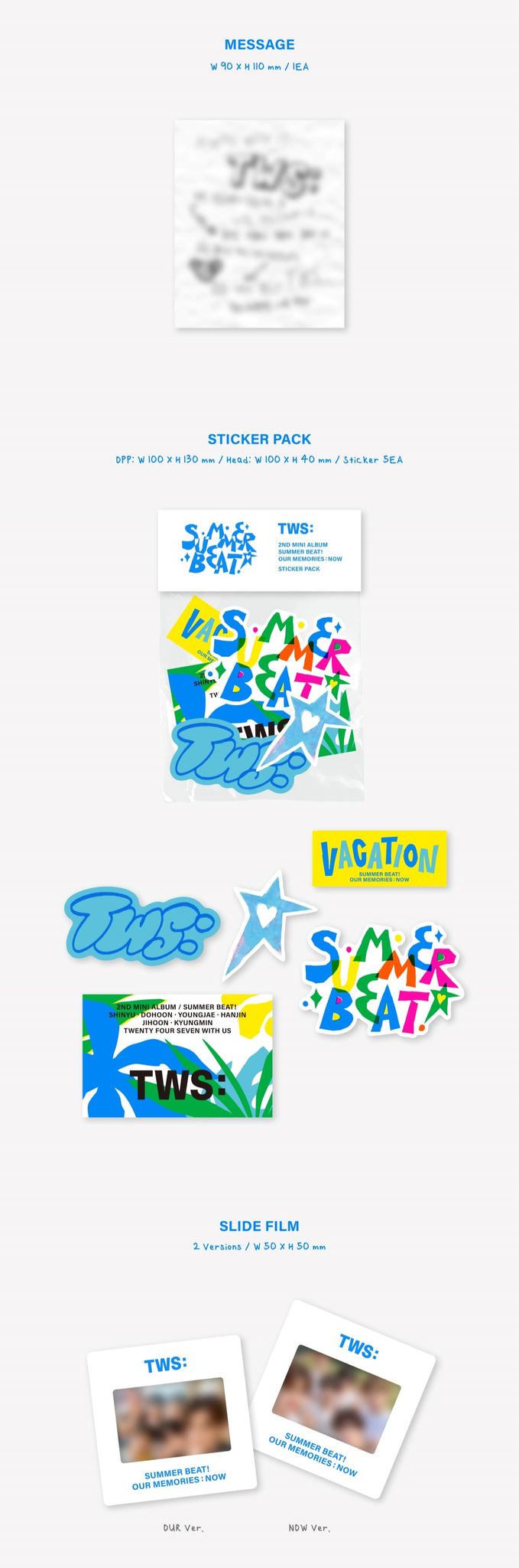 TWS 2nd Mini Album SUMMER BEAT! Inclusions: Message, Sticker Pack, Slide Film