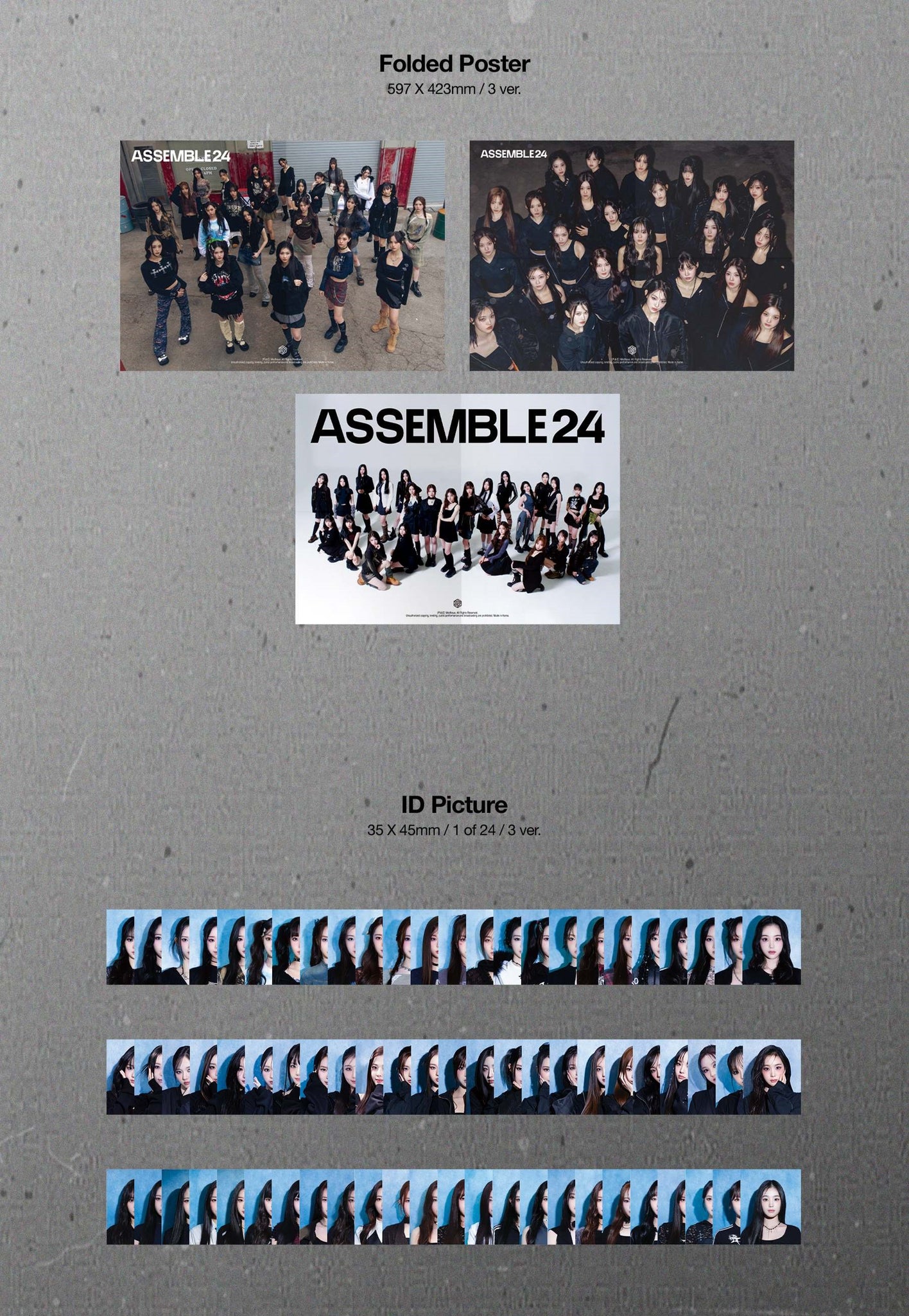 tripleS 1st Full Album ASSEMBLE24 Inclusions: ID Picture, Folded Poster