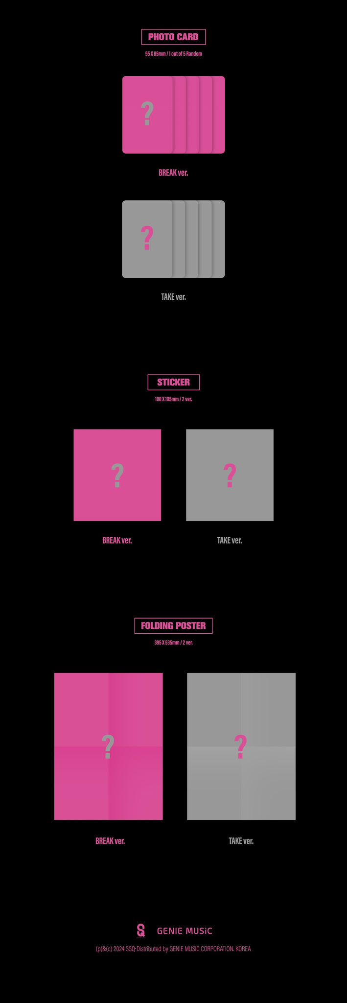 WOOAH 2nd Mini Album UNFRAMED - BREAK / TAKE Version Inclusions: Photocard, Stickers, Folding Poster