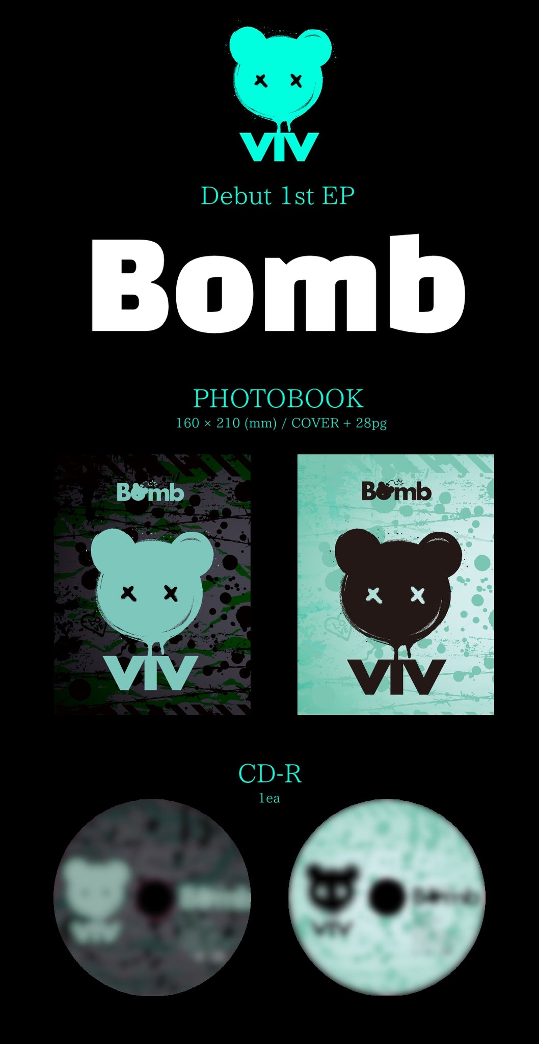 ViV 1st EP Album Bomb Inclusions: Cover & Photobook, CD