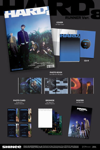 SHINee HARD (Photobook Ver.) - RUNNER Version Inclusions Cover Photobook CD Photocard Bromide 1st Press Only Poster