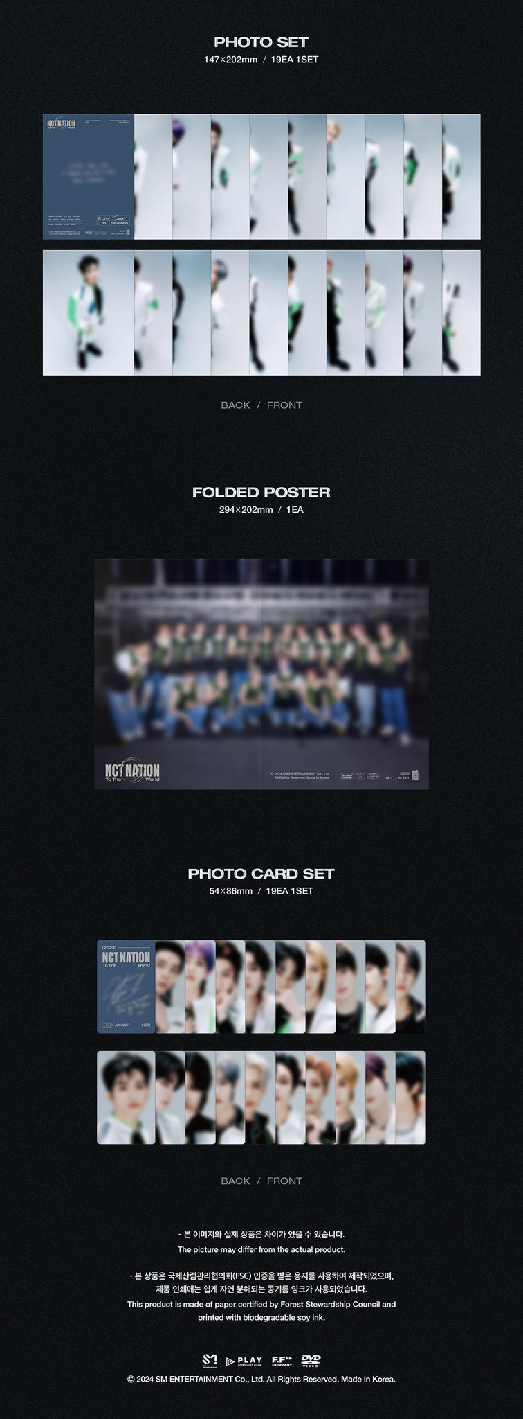 2023 NCT CONCERT - NCT NATION : To The World in INCHEON DVD Inclusions: Photo Set, Folded Poster, Photocard Set