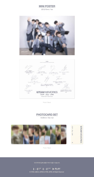 &TEAM MEMORIES : OUR FIRST LINK Inclusions: Mini Poster, Photocard Set