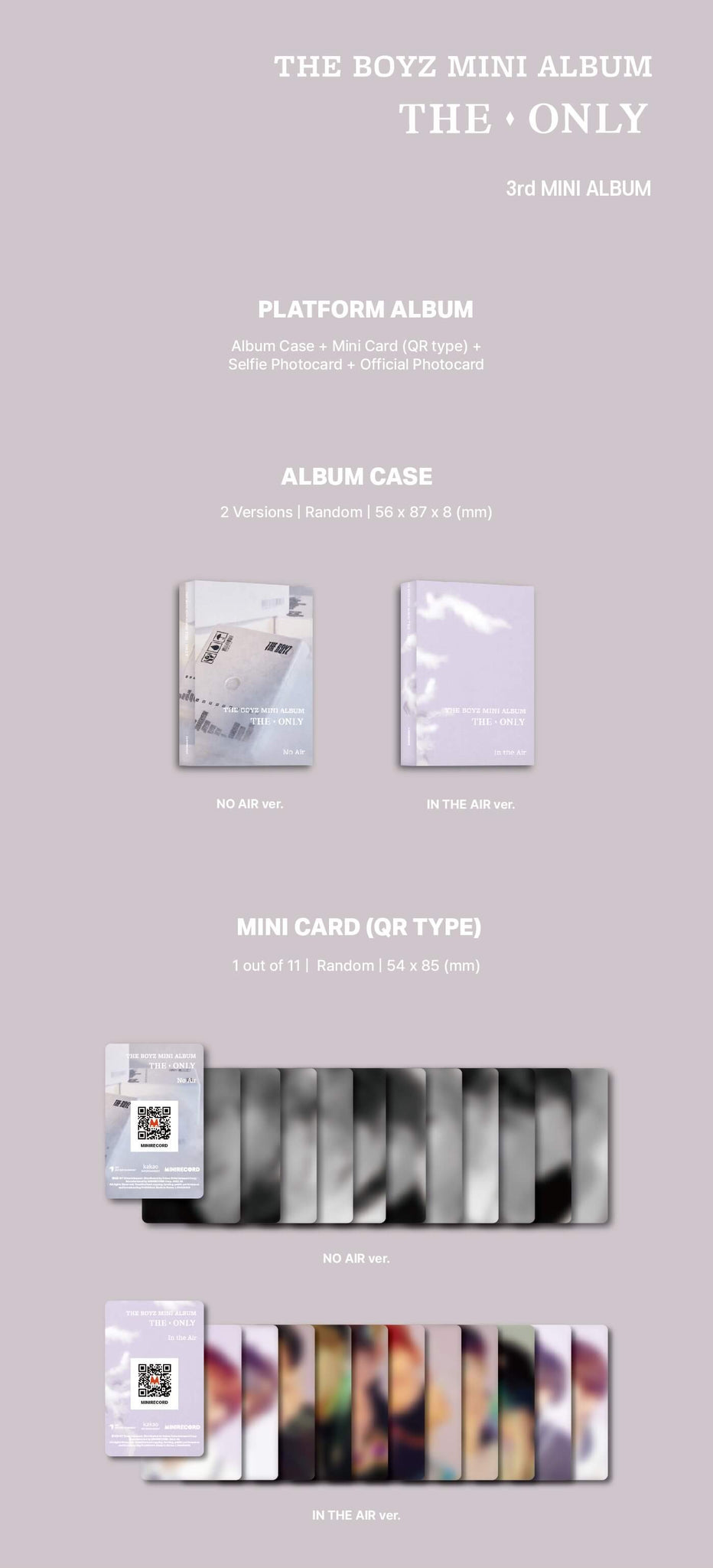 THE BOYZ THE ONLY (Platform Ver.) Inclusions Album Case Mini Card QR Type