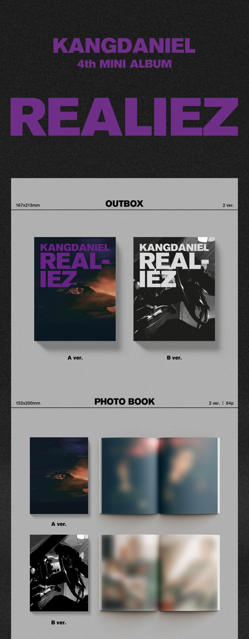 Kang Daniel 4th Mini Album REALIEZ Inclusions Out Box Photobook